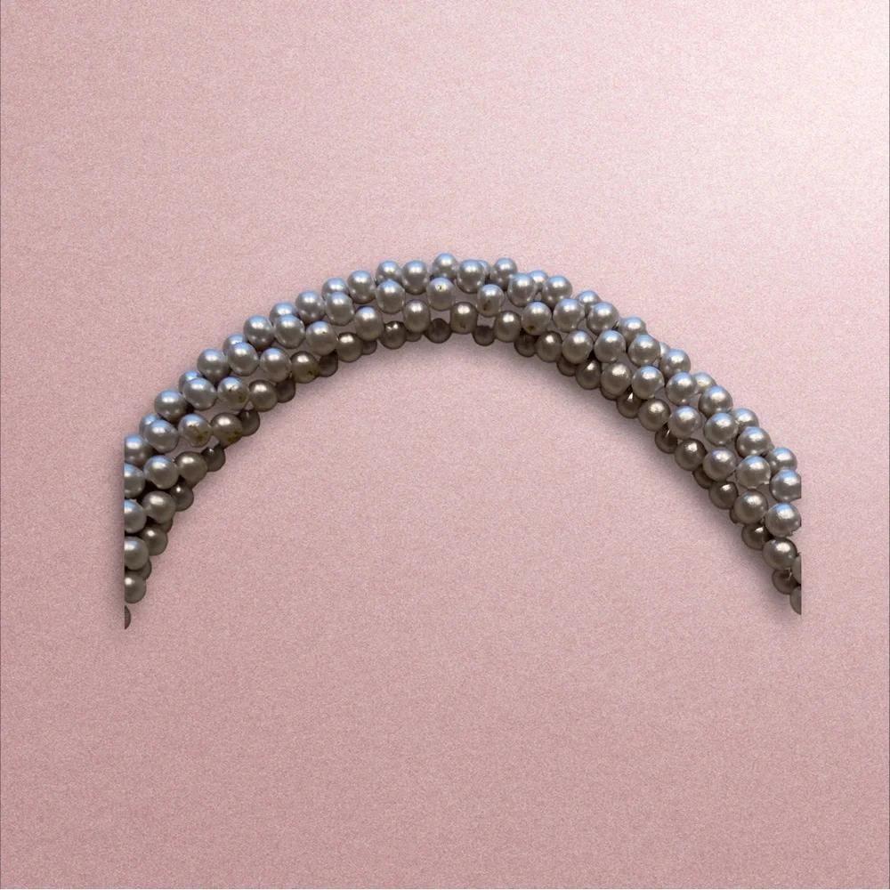 Faux Pearl White Seed Pearl Rope 57” long vintage